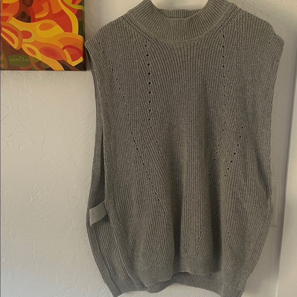 Pilcro Light Gray Knit Sweater Vest